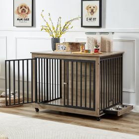 Wood End Table Dog Crate