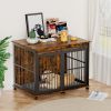 Furniture dog crate sliding iron door