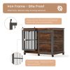 Furniture dog crate sliding iron door