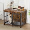 Furniture dog crate sliding iron door