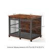 Furniture dog crate sliding iron door