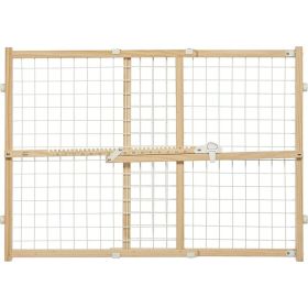 MidWest Wire Mesh Wood Presuure Mount Pet Safety Gate (Option: 24" tall  1 count)