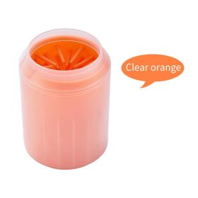 Pet Paw Cleaner Grooming Supplies (Color: Orange, size: S)